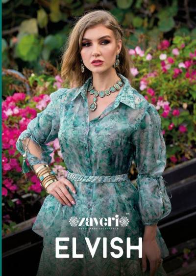 Elvish By Zaveri Designer Partywear Indo Western Top Skirt Collection